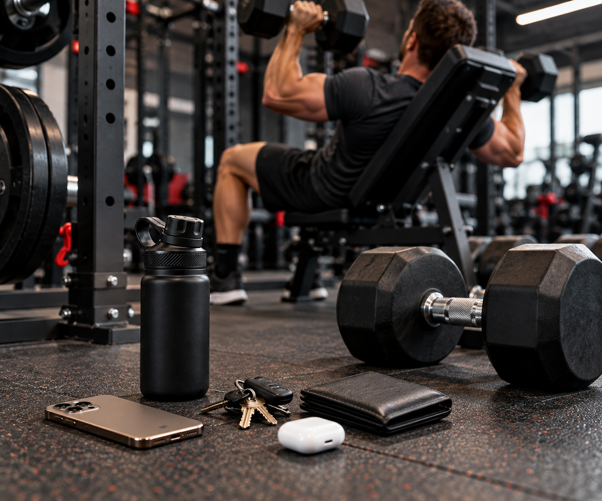 Photo or clip of the problem — e.g. a water bottle knocked over on a gym floor